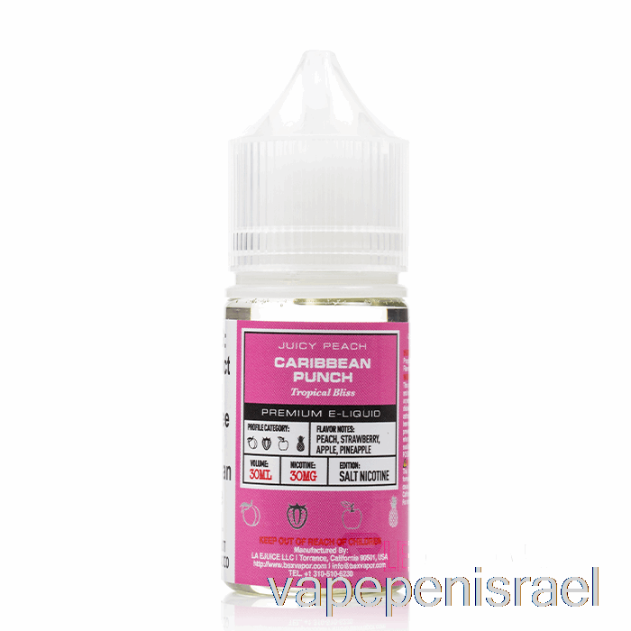 חד פעמי Vape Israel Caribbean Punch - סדרת מלח Bsx - 30 מ"ל 50 מ"ג